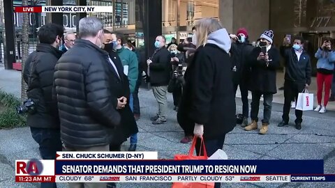 Angry woman shuts down Chuck Schumer as he demands President Trump to resign