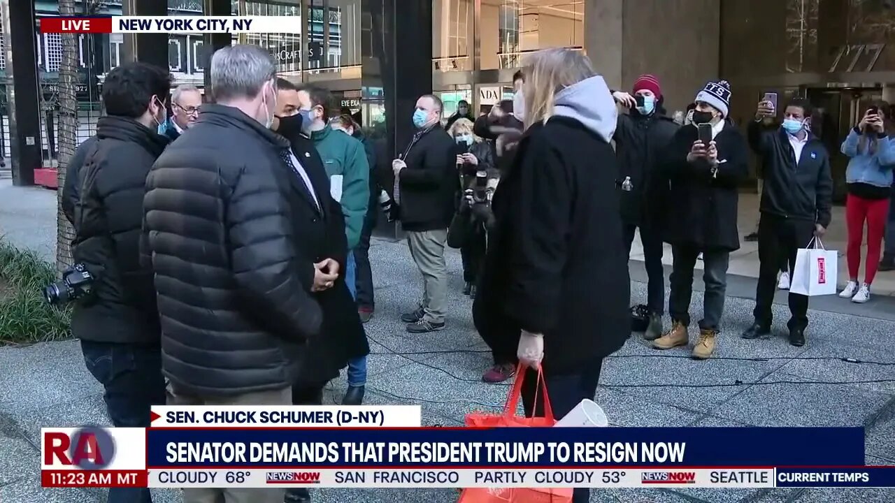 Angry woman shuts down Chuck Schumer as he demands President Trump to resign