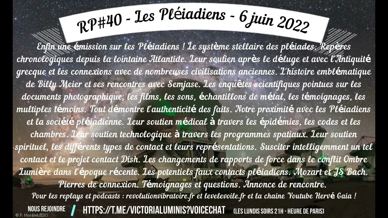 Radio Pléiades #40 - Les Pléiadiens