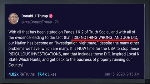 Donald Trump Warning: I Did Nothing Wrong, And Joe Did!