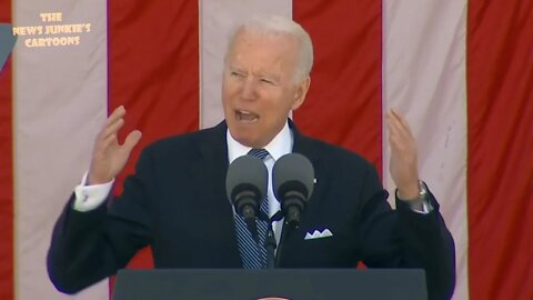 Biden yelling during Memorial Day speech.