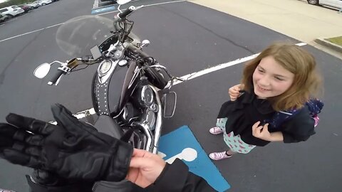 It's Take Your Daughter to School on a Motorcycle Day!