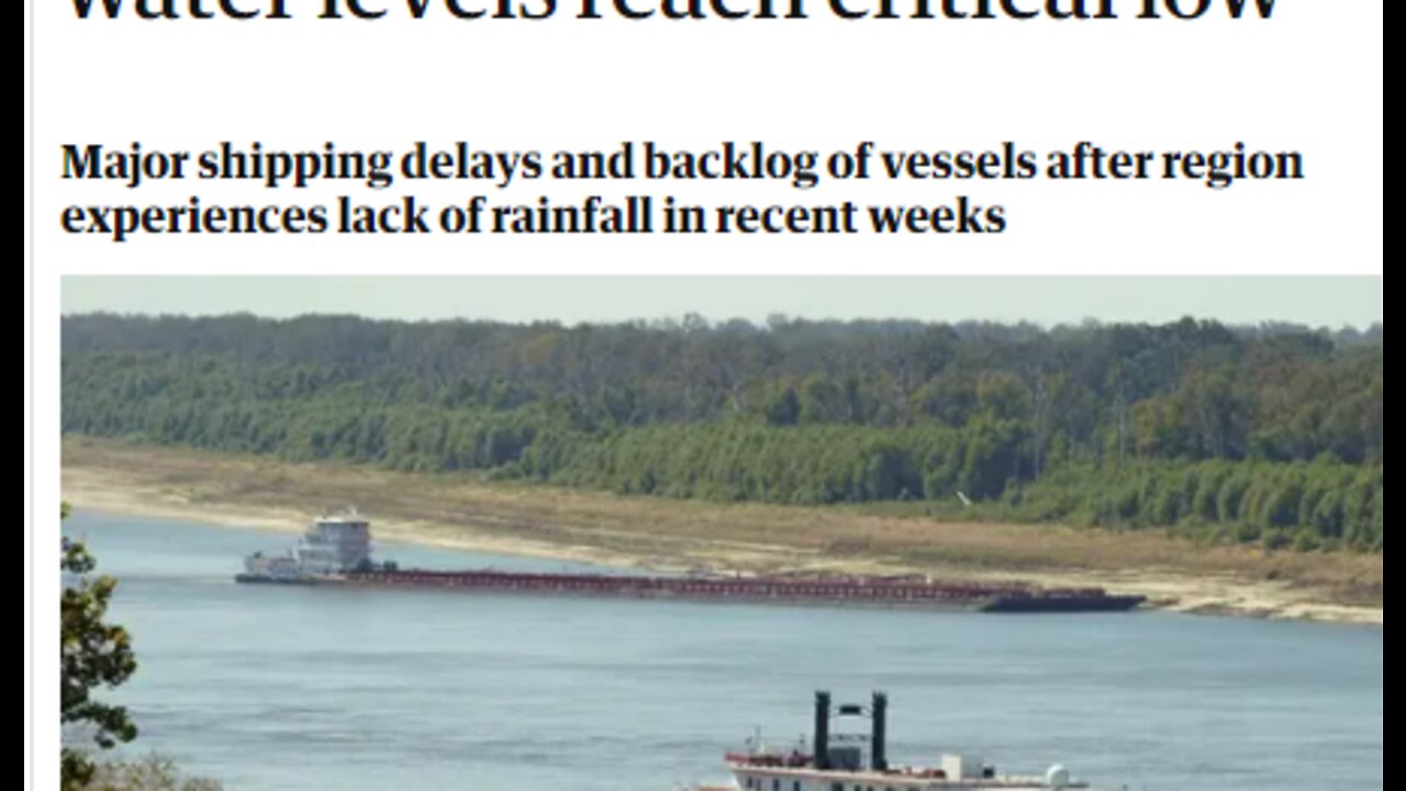 BARGES ON MISSISSIPPI STALLED & STRANDED DUE TO LOW WATER - INTERRUPTING SUPPLY CHAIN