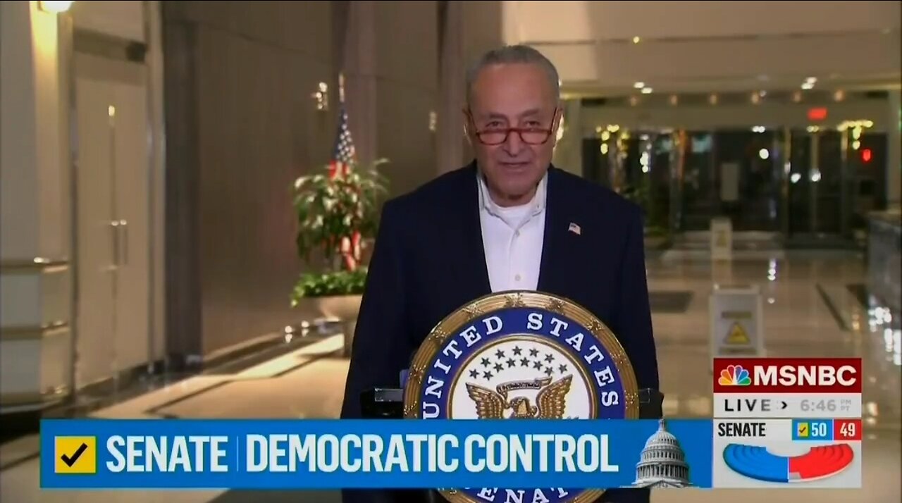 Chuck Schumer Rushes To The Microphone To Bash MAGA Republicans After Taking Senate