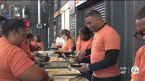 Volunteers serve meals and hope at 'Full Plates, Full Hearts' event at Detroit Shipping Company