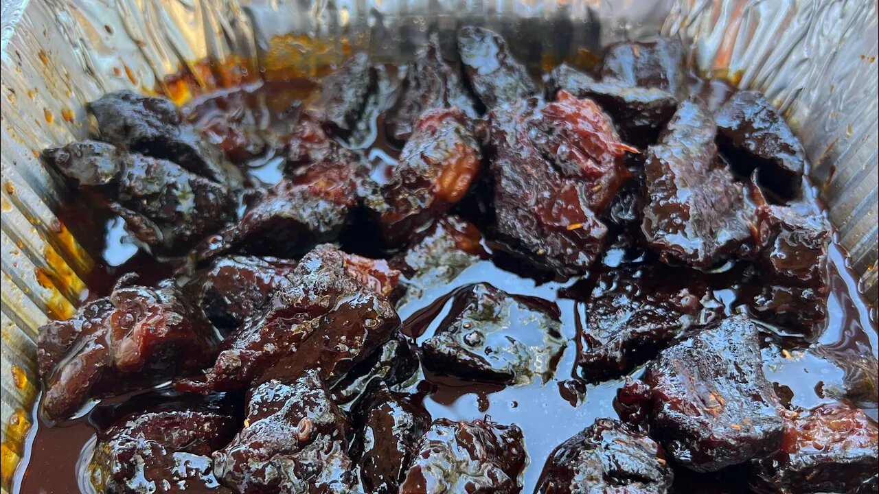 Smoked poor man burnt ends