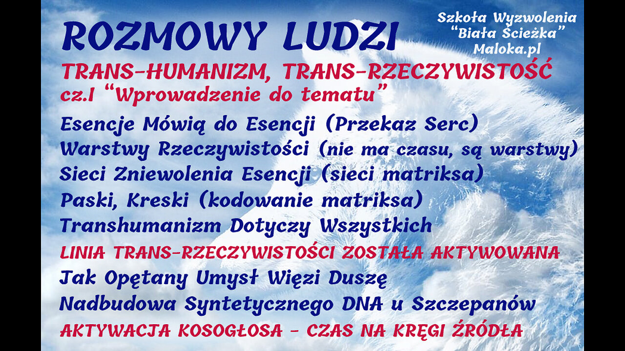 ROZMOWY LUDZI - TRANS-HUMANIZM, TRANS-RZECZYWISTOŚĆ, cz.I "Wprowadzenie do tematu" (Indi i Kosogłos)