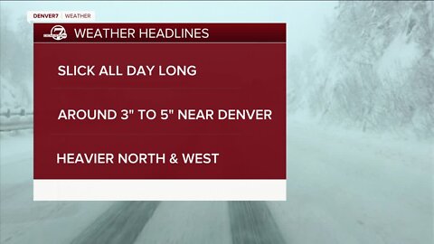 Snow totals: 3-5 inches in Denver by end of Wednesday