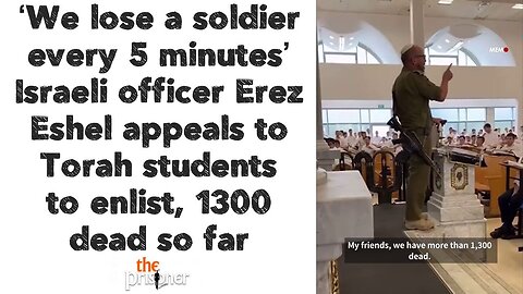 We lose a soldier every 5 minutes’ Israeli officer Erez Eshel appeals to Torah students to enlist