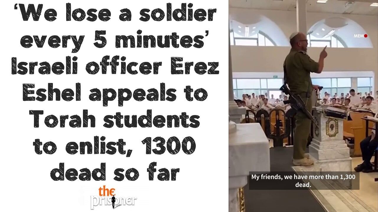 We lose a soldier every 5 minutes’ Israeli officer Erez Eshel appeals to Torah students to enlist