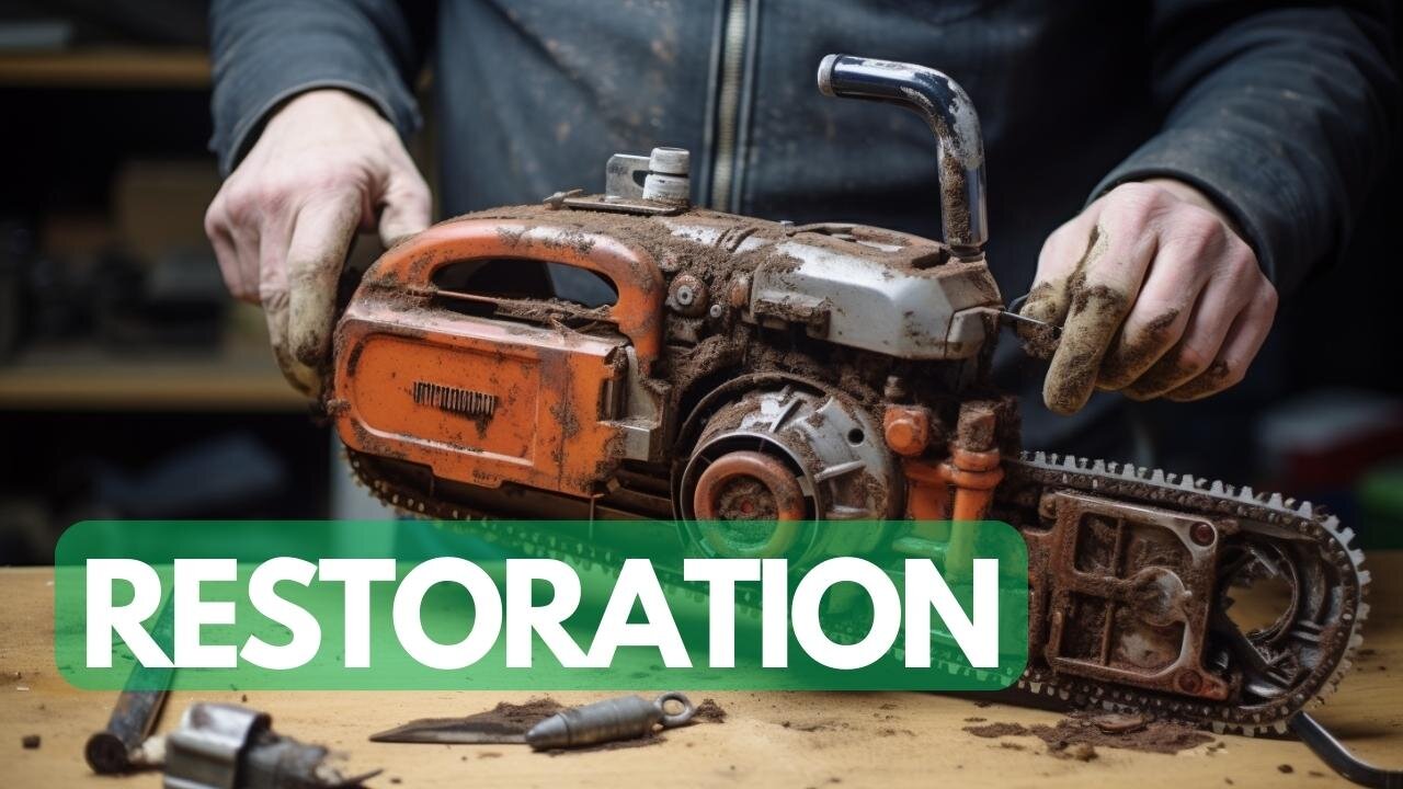 Full Restoration Old Rusty Chainsaw