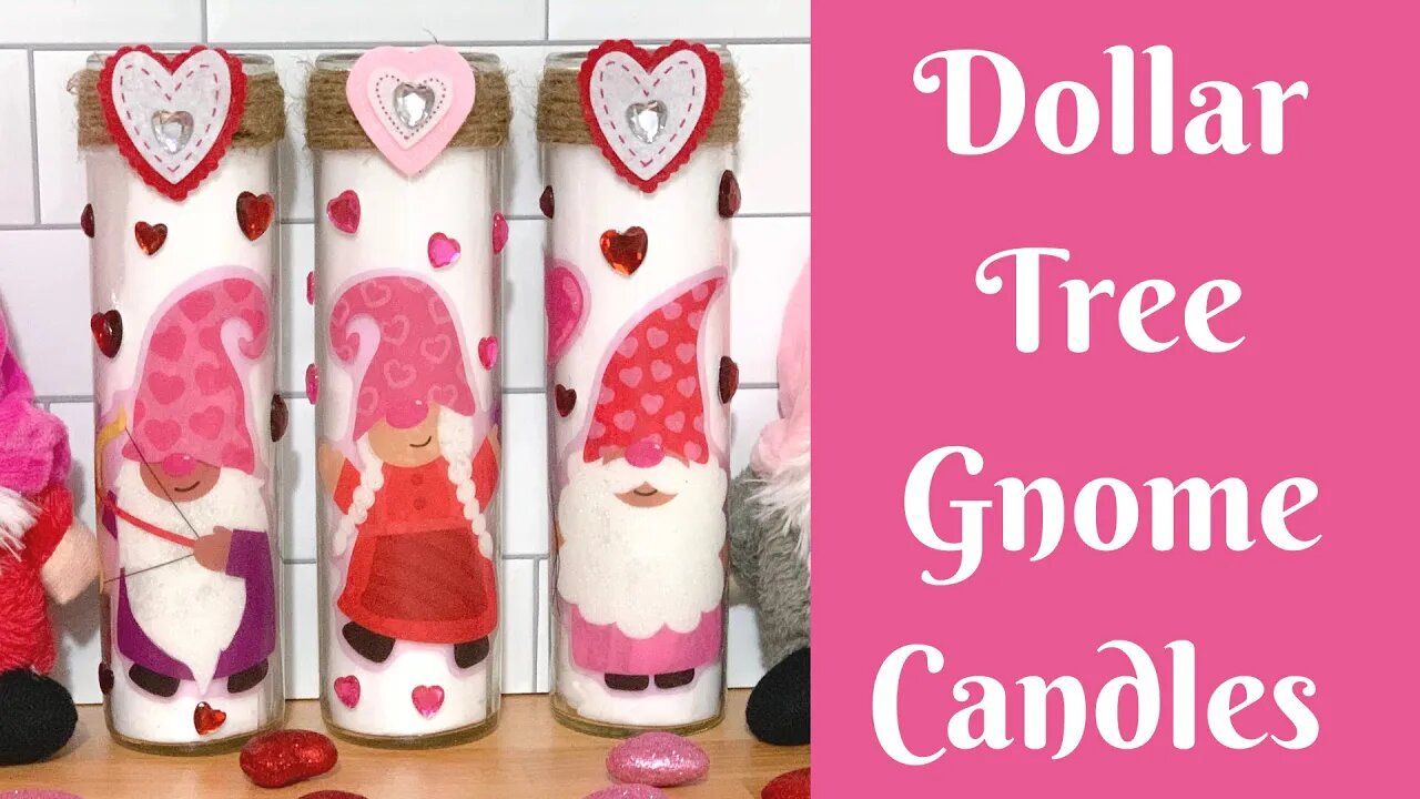 Dollar Tree Valentine’s Day Crafts: Dollar Tree Gnome Candles