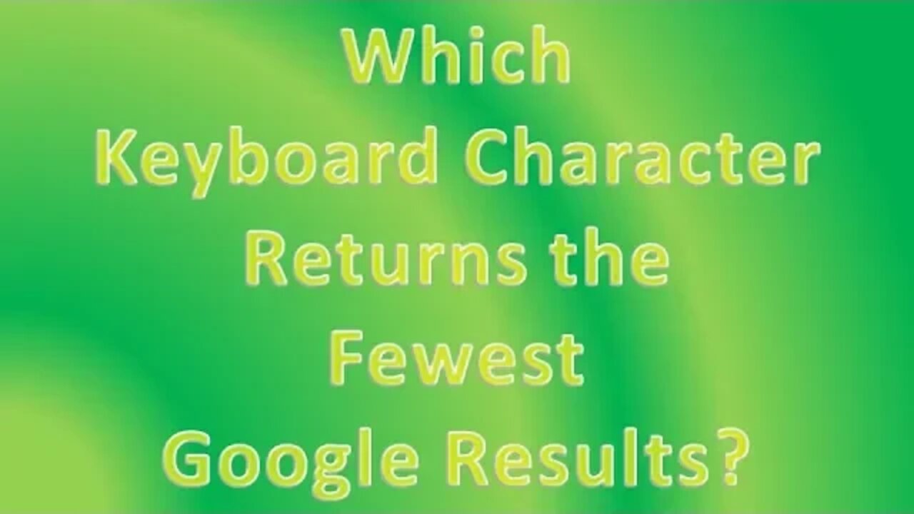What's the Most Popular Keyboard Character Online?