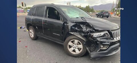 Man hospitalized after collision in North Las Vegas