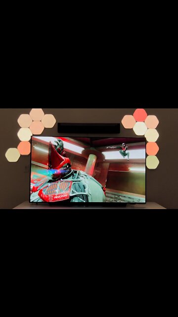 Spider-Man Miles Morales on an LG C1! #gaming #spiderman #nanoleaf #ps5 #gamingsetup