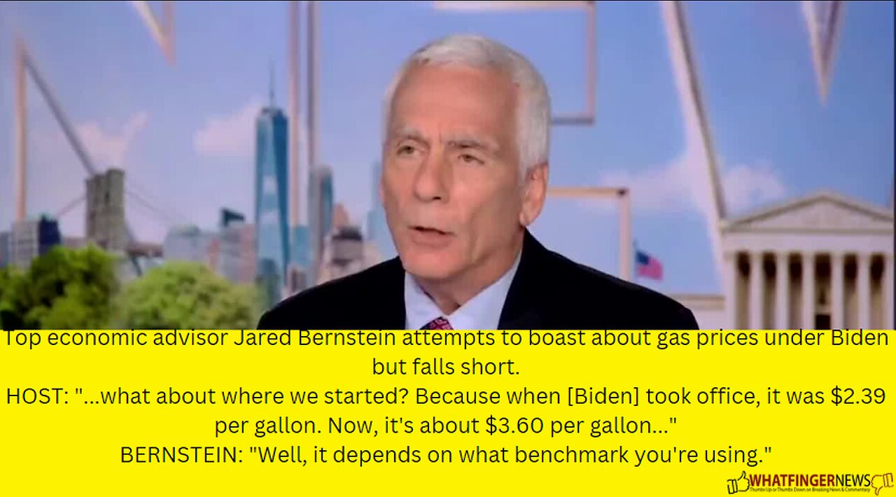 Top economic advisor Jared Bernstein attempts to boast about gas prices under Biden but falls short.