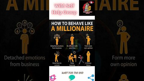 🔥How to behave like a millionaire🔥#shorts🔥#wildselfhelpgroup🔥25 August 2022🔥