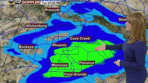 Slight chances of showers overnight, dry air moves in Monday