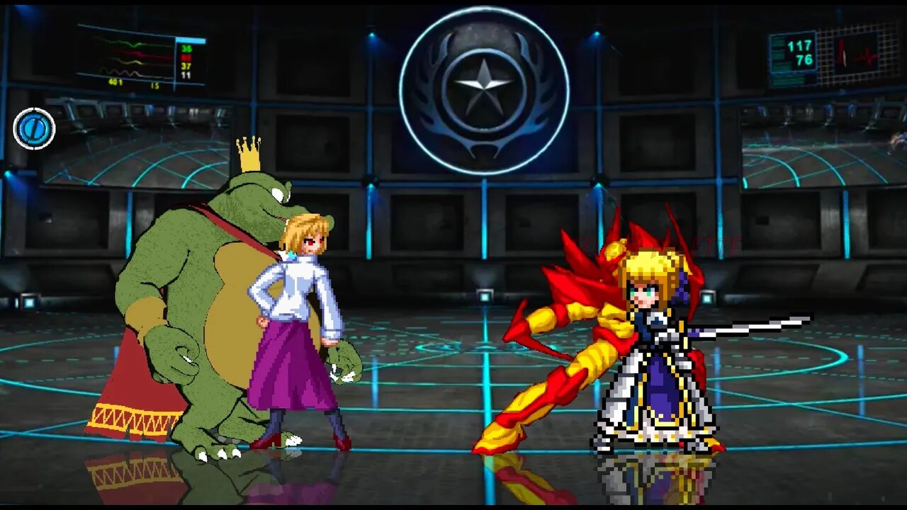 Cyber Training! Dark Arcueid & King K. Rool vs Dragon Claw HR & Saber JUS [IKEMEN GO/Mugen]