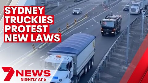 Truck convoy chokes Sydney´s roads after NSW shuts down construction industry