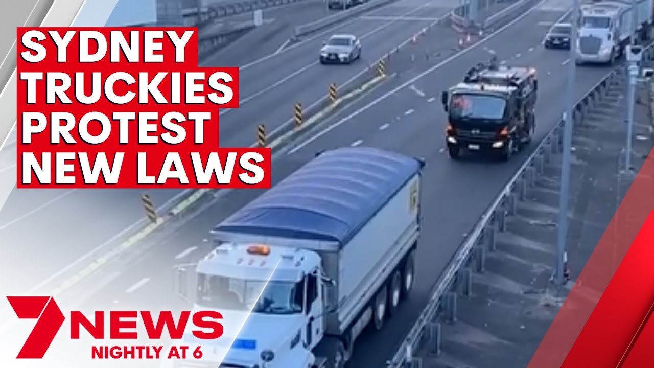 Truck convoy chokes Sydney´s roads after NSW shuts down construction industry