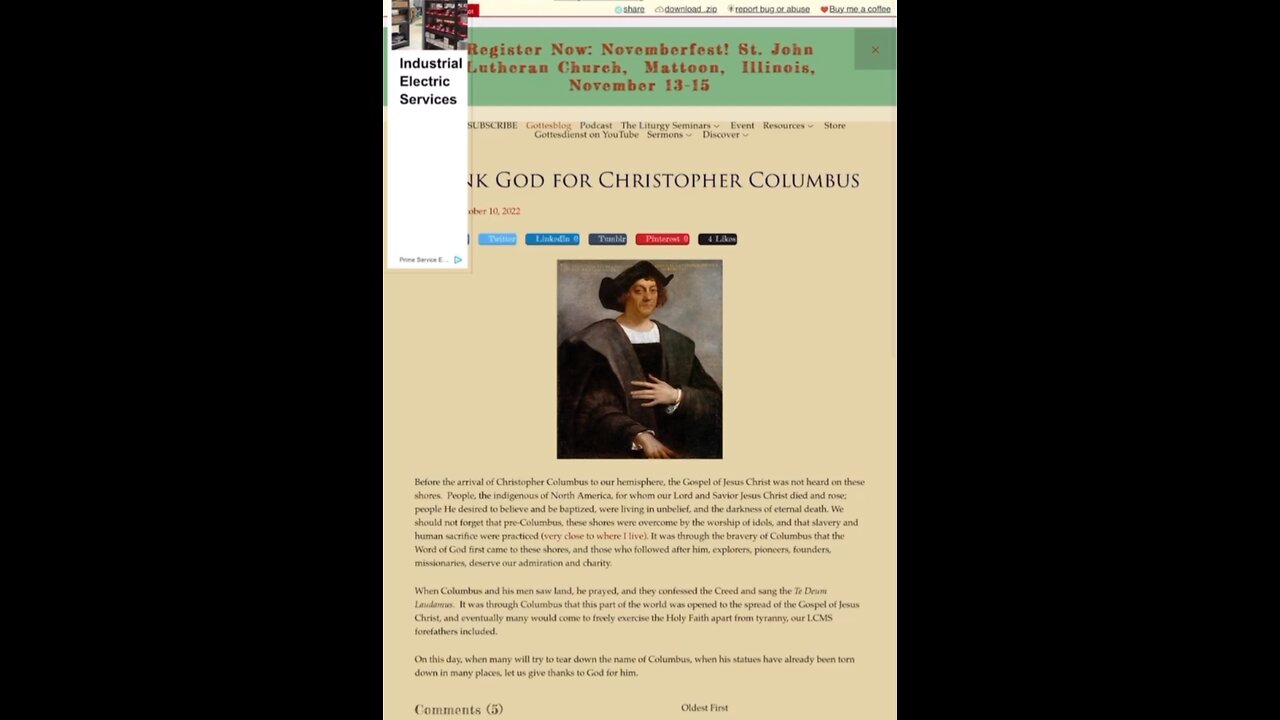 Website Read | ARCHIVED | Thank God for Christopher Columbus