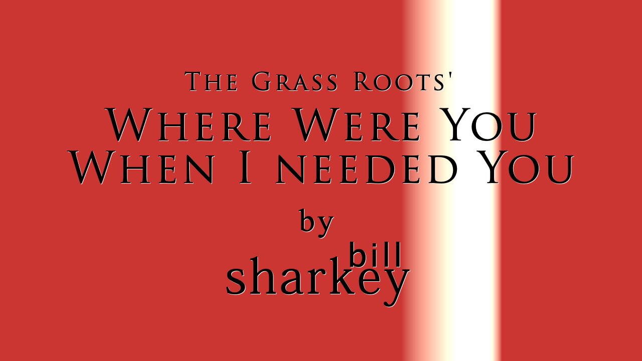 Where Were You When I Needed You - Grass Roots, The (cover-live by Bill Sharkey)