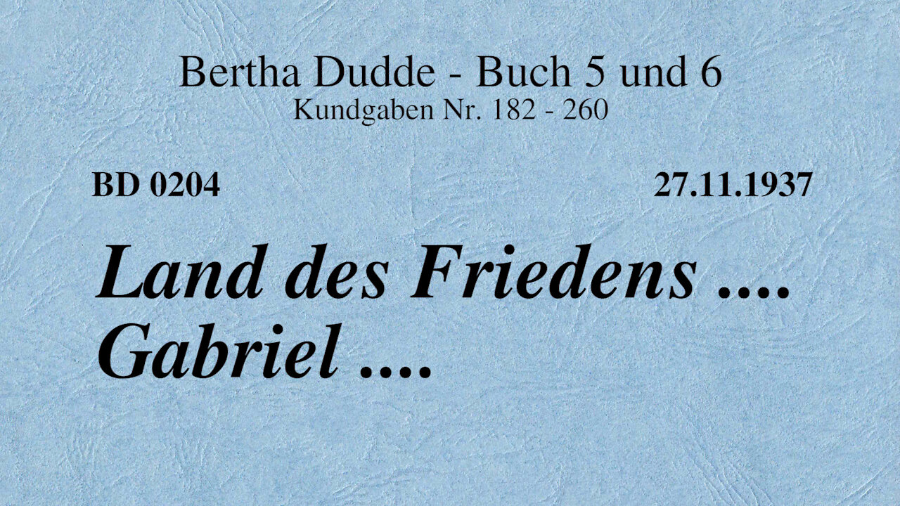 BD 0204 - LAND des FRIEDENS .... GABRIEL ....