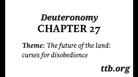 Deuteronomy Chapter 27 (Bible Study)