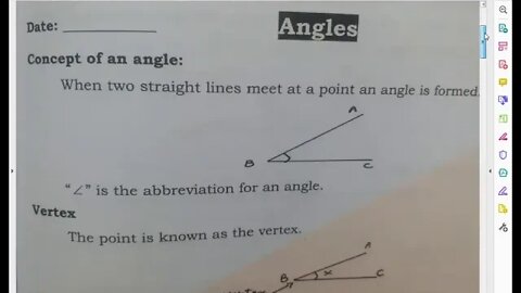 Class 5th MATHS B Angles 22 07 2020