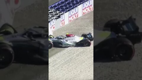 Mercedes drops it into the barrier 😂😂 (joke)