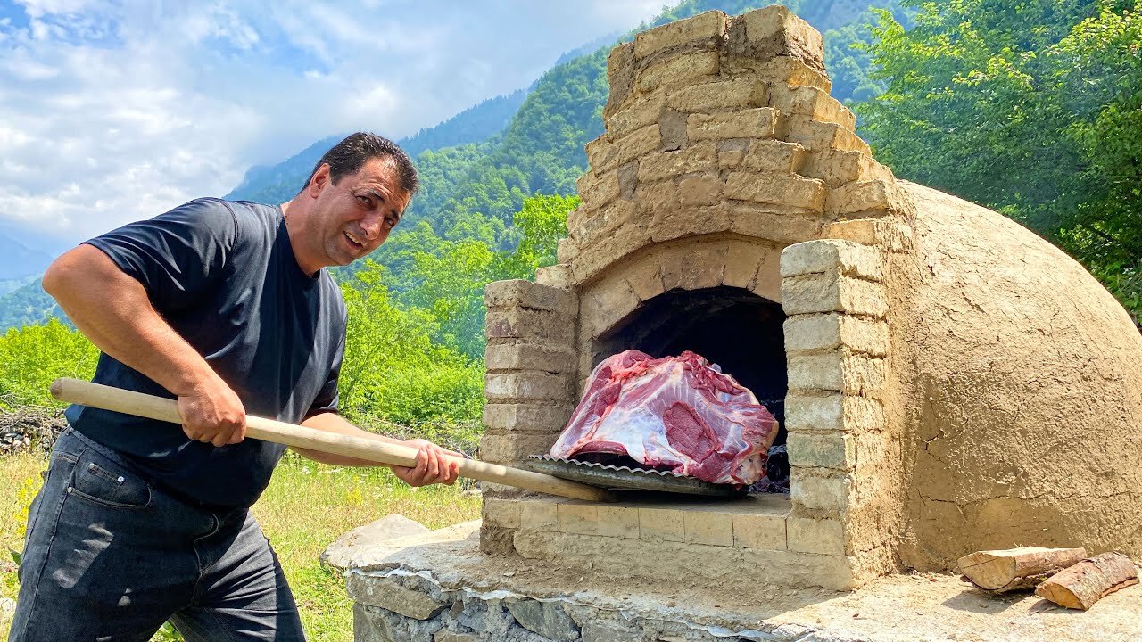 BUILT AN OVEN SPECIALLY FOR A DELICIOUS DINNER IN NATURE! 4 HOURS OF ROASTING BEEF