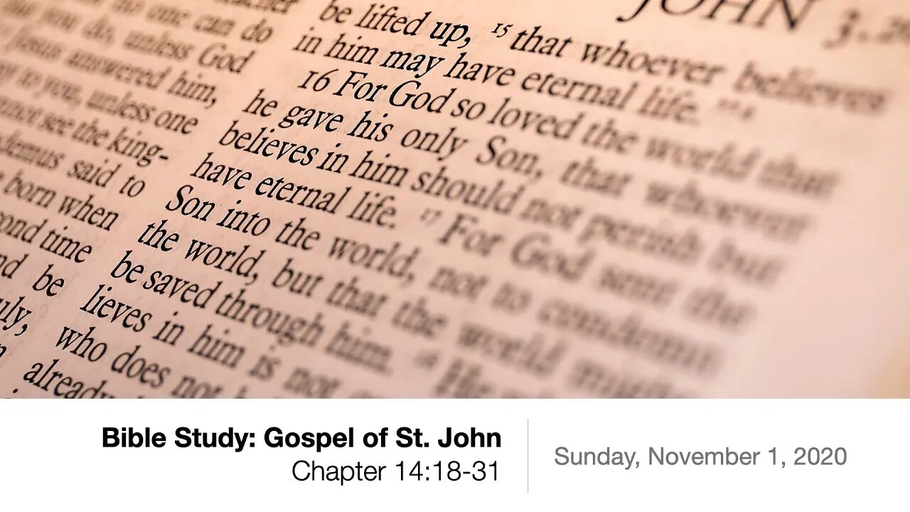 Gospel of St. John - Chapter 14:18-31 - Sunday Bible Study, November, 2020