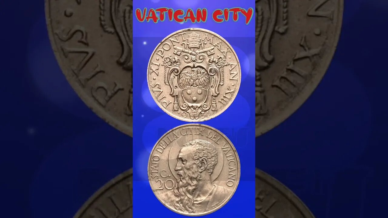 Vatican City 20 Centesimi 1934.#shorts #education #coinnotesz