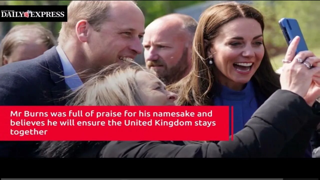 Prince William hugging a visibly emotional pensioner