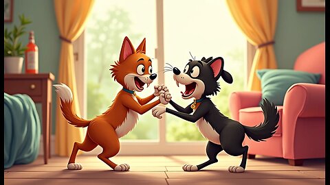 Cat vs dog funny video