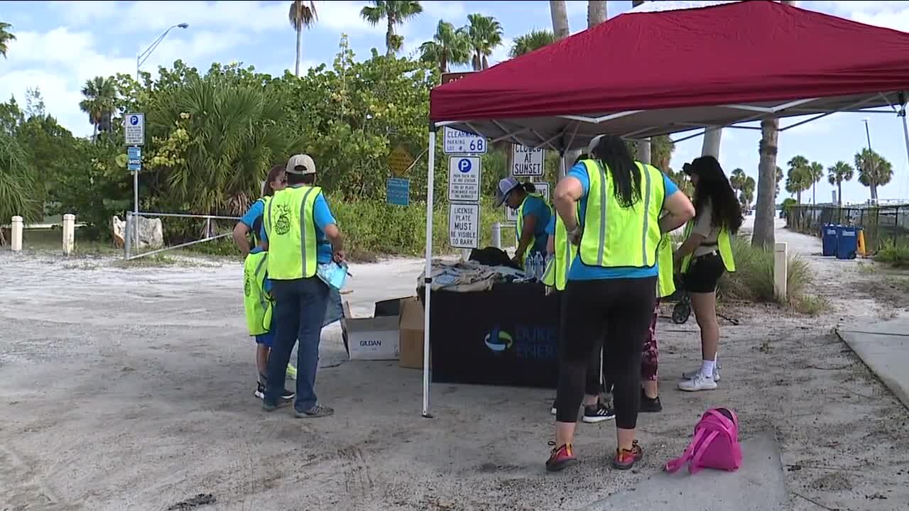 Volunteers got up early to help clean Clearwater Beach