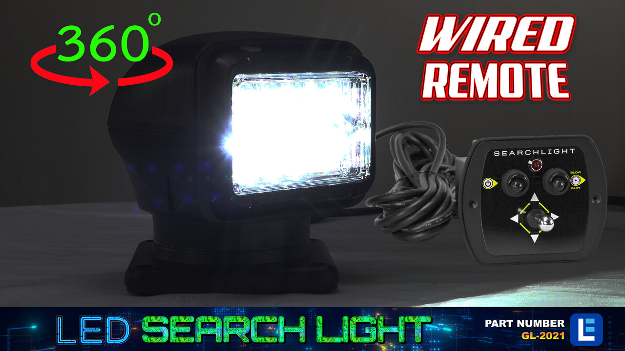 LED Search Light 360 Degrees with Wired Remote Control