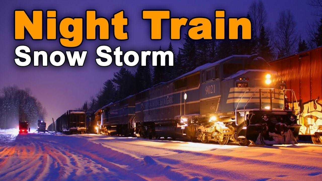 Night Train Ride Trough Howling Snow Blizzard - ASMR Sounds For Deep Sleep