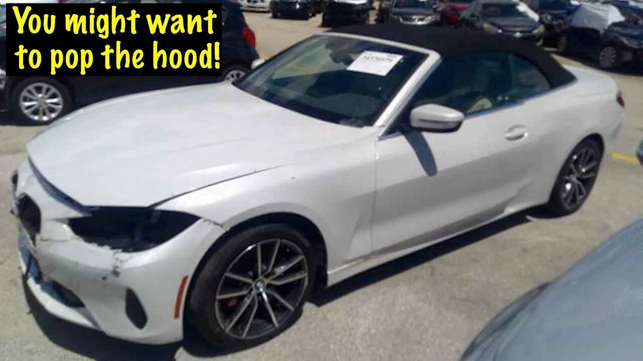 Clear title, brand new and now junk. A hacked up 2022 BMW 430I convertible.