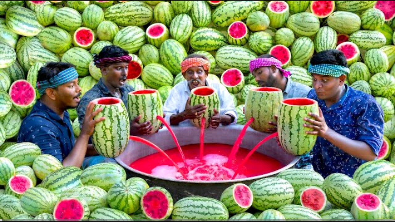 WATERMELON JUICE | Farm Fresh Fruit Juice Making | Watermelon Craft | Watermelon Experiment