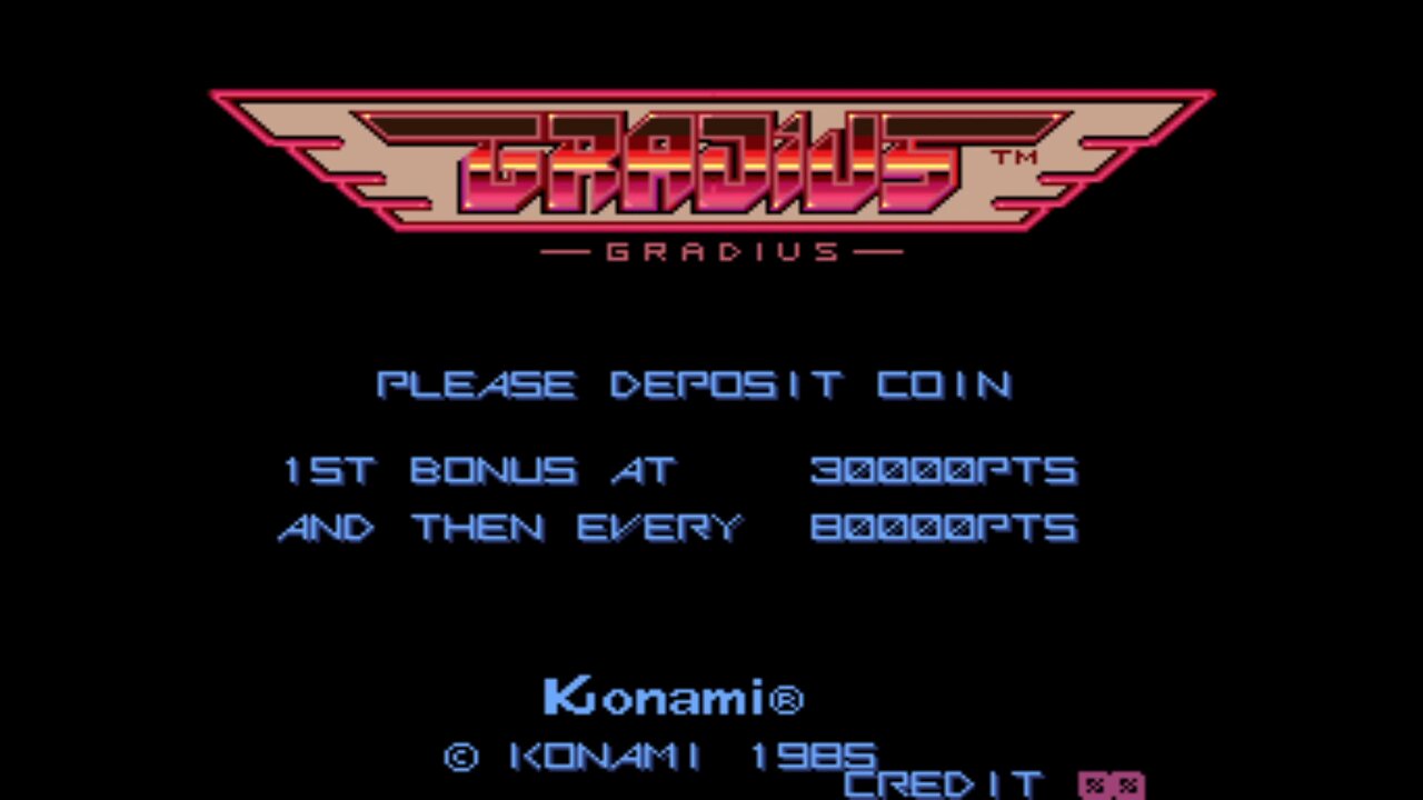 Gradius Arcade Game, Konami 1985, longplay