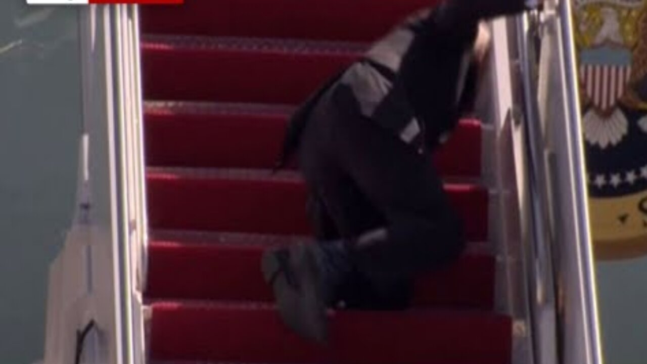 President Biden falls on Air Force One stairs