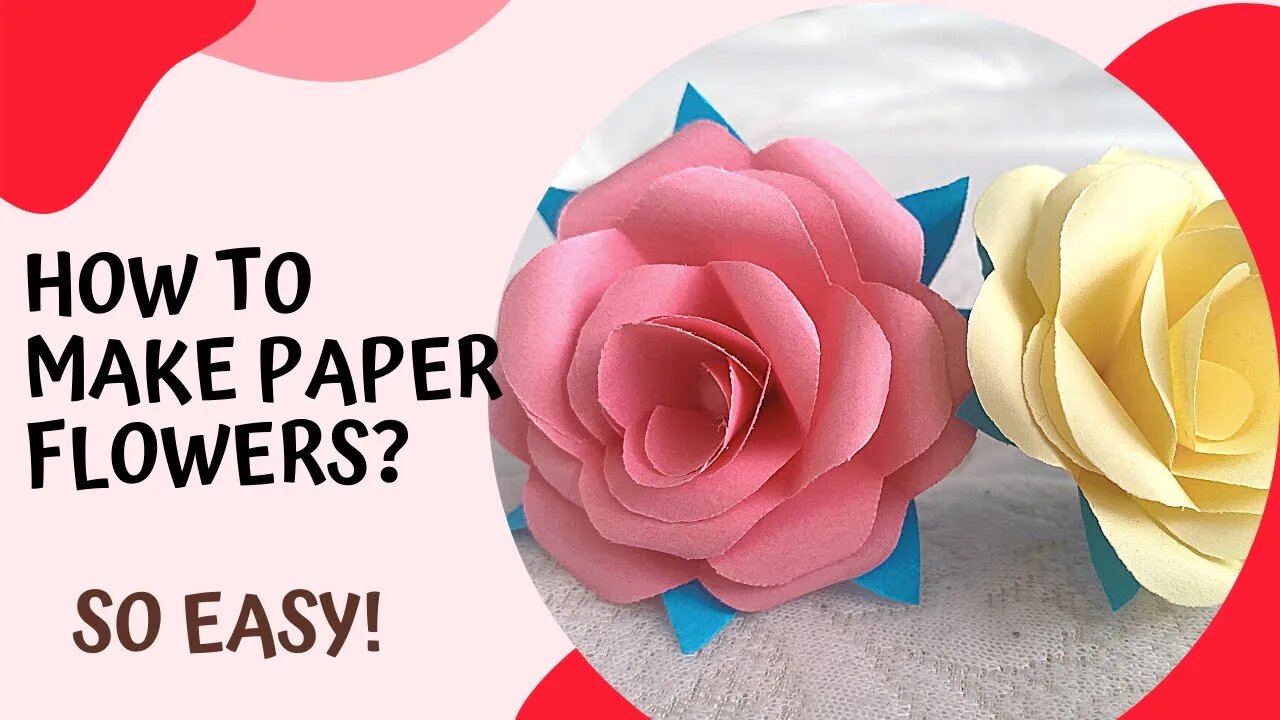 How to make paper roses | 如何做纸玫瑰花｜Paper crafts easy | 用纸做花朵 | DIY paper flower | DIY 用纸做花