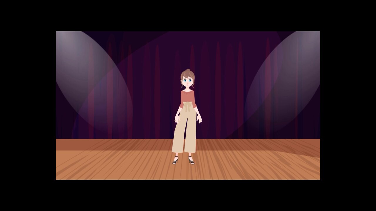 Cute Little Girl Dances on the stage ..... My first animation