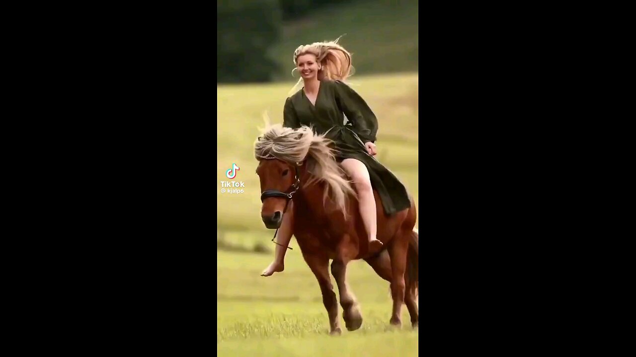 Women is riding horse