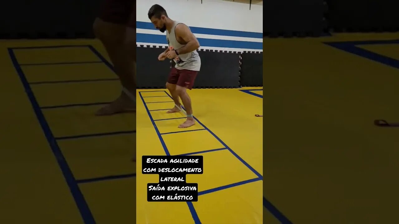 Escada agilidade com deslocamento lateral Saída explosiva com elástico
