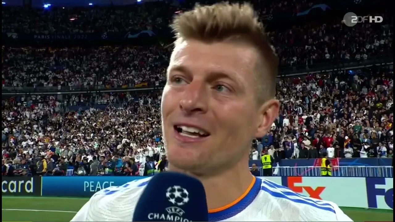 Toni Kroos ZDF Interview Champions League Finale 2022-komplett mit verbalem Nachtreten^^