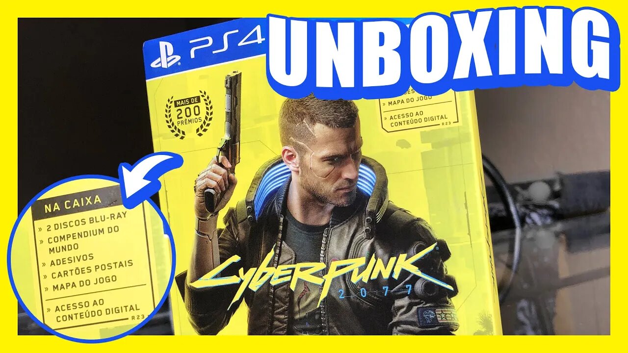 UNBOXING Cyberpunk 2077 PS4 Edição Especial / Mídia física