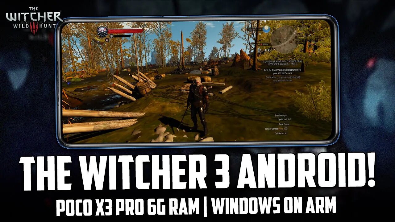 RODEI THE WITCHER 3 NO CELULAR! POCO X3 PRO WINDOWS ON ARM | THE WITCHER 3 ANDROID | Windows X3 Pro